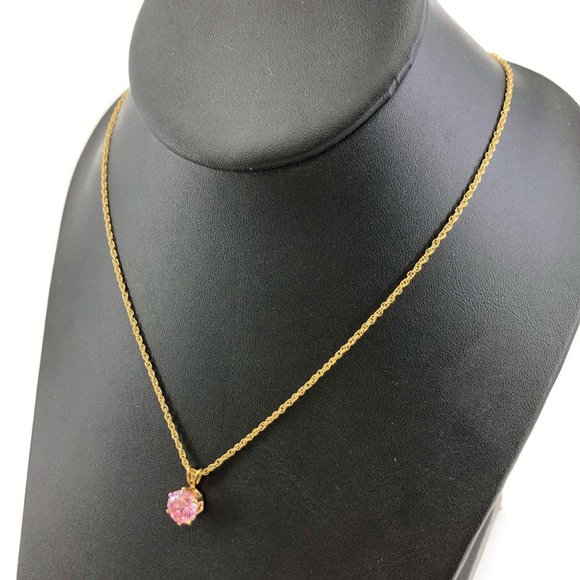 Pink Crystal Pendant Necklace and Stud Earring Set - Picture 3 of 9